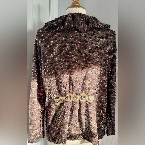 Beautiful! Conrad C Collection detailed & ruffled cardigan! - Picture 13 of 14
